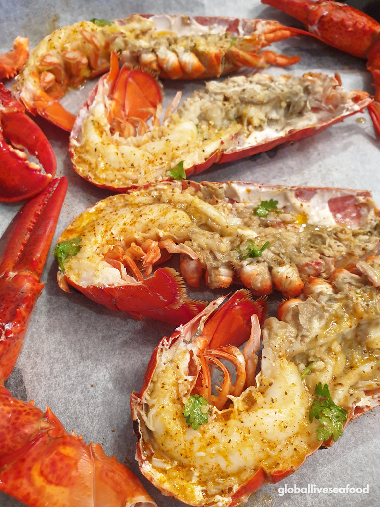 Baked Lobsters with Garlic Butter